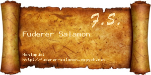 Fuderer Salamon névjegykártya